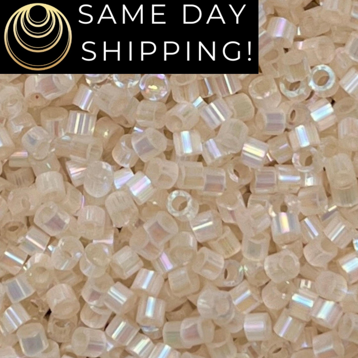 DB1874 (1 Gram -20 Grams) Miyuki Size 11/0 Delica Beads Silk Inside Dyed Pale Apricot AB-Free Container! Same Day Shipping! DB-1874 DB 1874