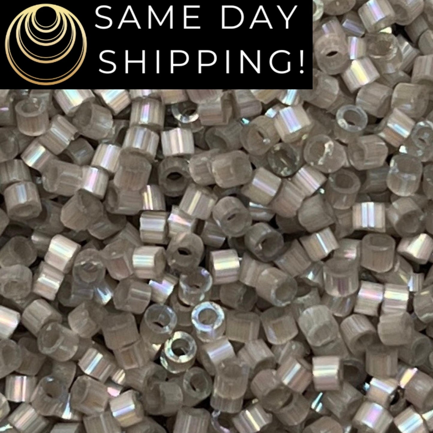DB1877 (1 Gram -20 Grams) Miyuki Size 11/0 Delica Beads Silk Inside Dyed Pewter AB-Free Container! Same Day Shipping! DB-1877 DB 1877