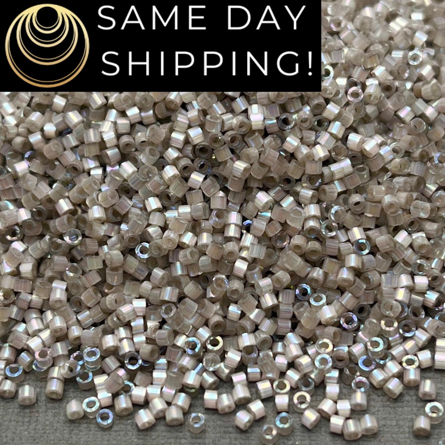 DB1877 (1 Gram -20 Grams) Miyuki Size 11/0 Delica Beads Silk Inside Dyed Pewter AB-Free Container! Same Day Shipping! DB-1877 DB 1877