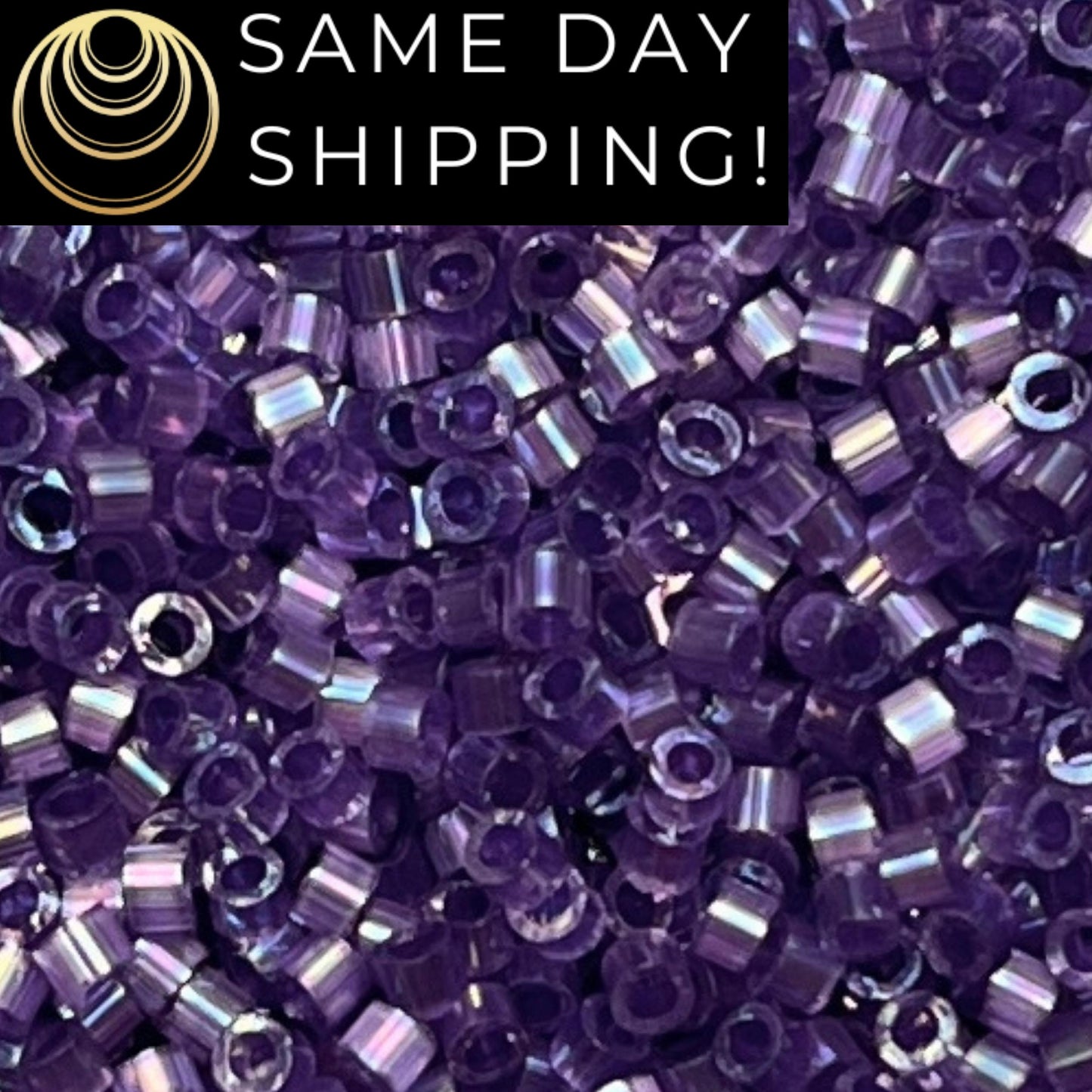 DB1881 (1 Gram -20 Grams) Miyuki Size 11/0 Delica Beads Silk Inside Dyed Dark Orchid AB-Free Container! Same Day Shipping! DB-1881 DB 1881