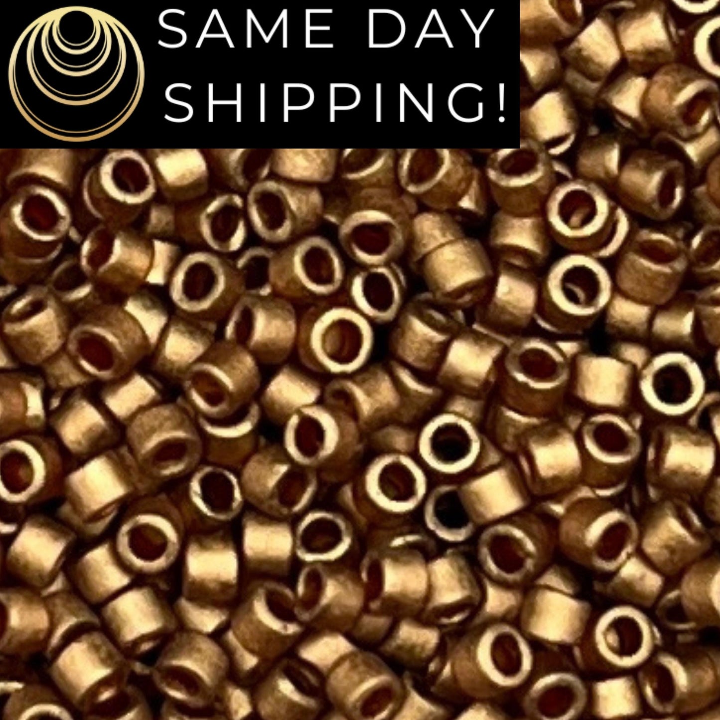 DB322L (1 gram-20 grams) Miyuki Size 11/0 Delica Beads Matte Light Bronze-Free Container! Same Day Shipping! DB0322L, DB-322L