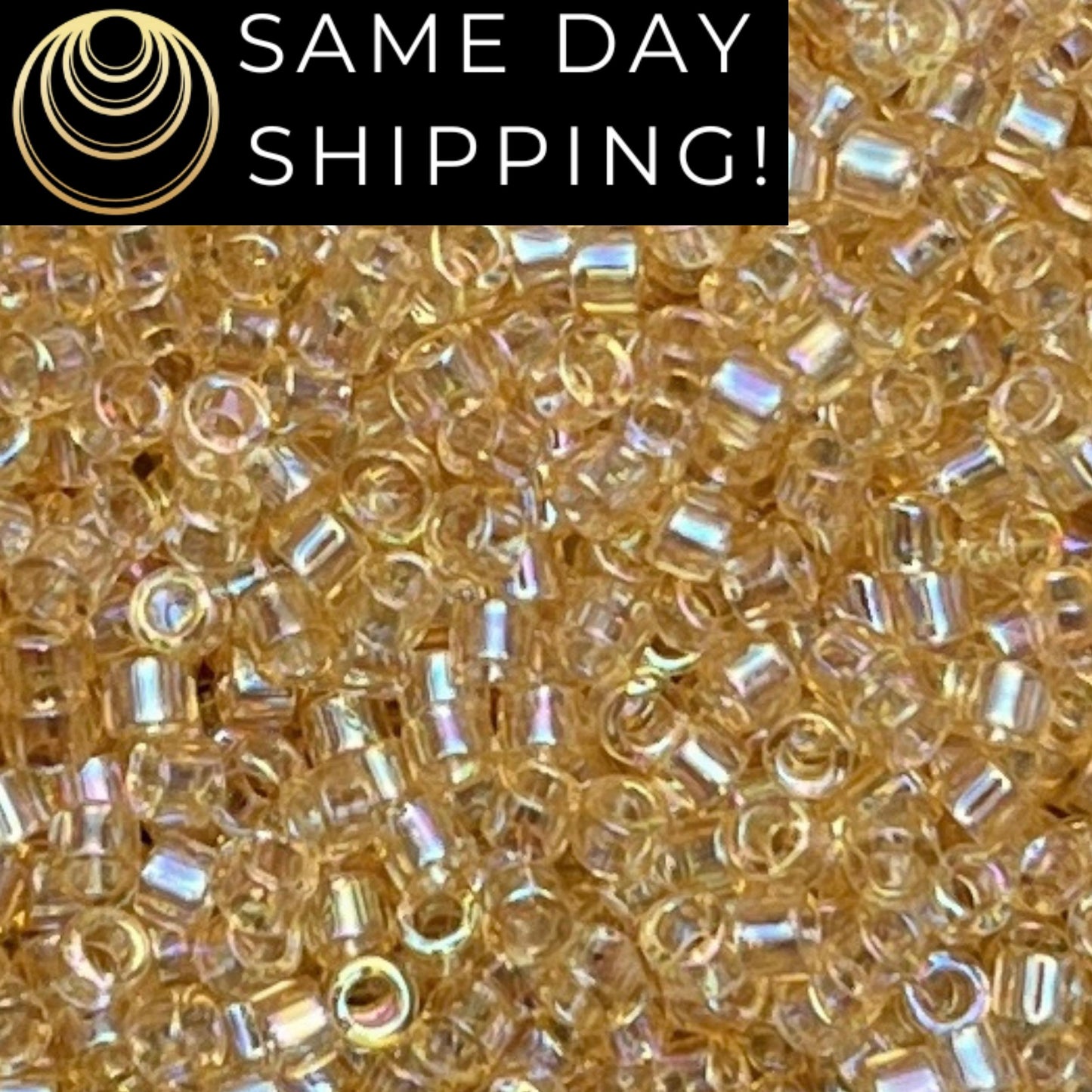 DB1252 (1 gram-20 grams) Miyuki Size 11/0 Delica Beads Transparent Crystal Ivory Luster-Free Container! Same Day Shipping!