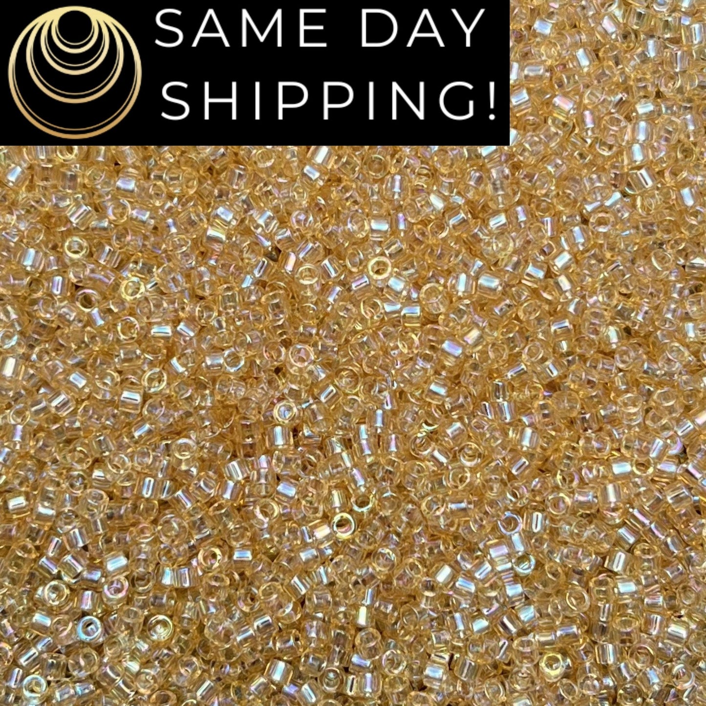 DB1252 (1 gram-20 grams) Miyuki Size 11/0 Delica Beads Transparent Crystal Ivory Luster-Free Container! Same Day Shipping!