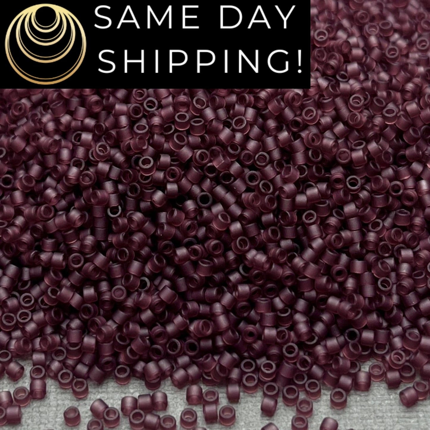 DB1264 (1 gram-20 grams) Miyuki Size 11/0 Delica Beads Matte Transparent Mauve-Free Container! Same Day Shipping! See All Pictures!