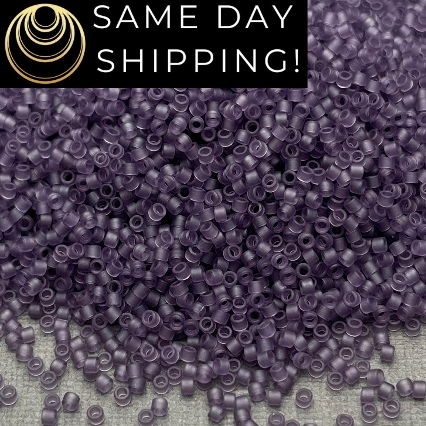 DB1265 (1 gram-20 grams) Miyuki Size 11/0 Delica Beads Matte Transparent Light Amethyst-Free Container! Same Day Shipping!