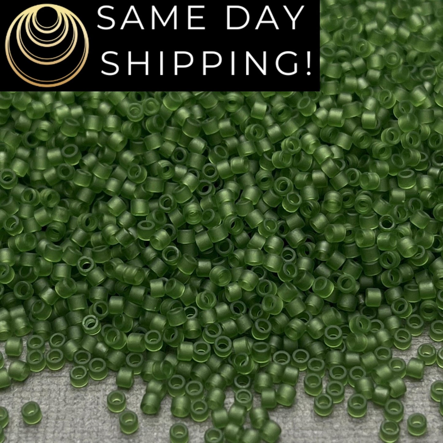 DB1267 (1 gram-20 grams) Miyuki Size 11/0 Delica Beads Matte Transparent Olive Green-Free Container! Same Day Shipping!