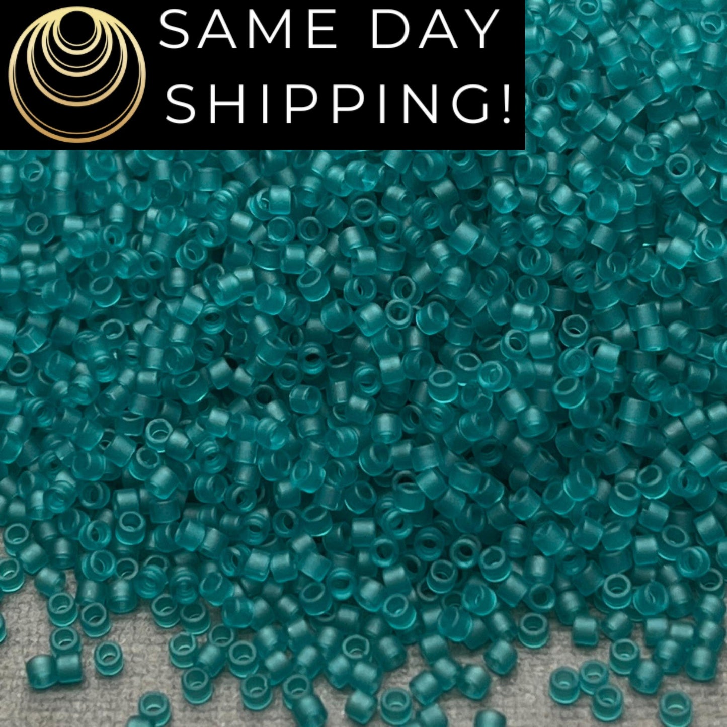 DB1268 (1 gram-20 grams) Miyuki Size 11/0 Delica Beads Matte Transparent Caribbean Teal Green-Free Container! Same Day Shipping!