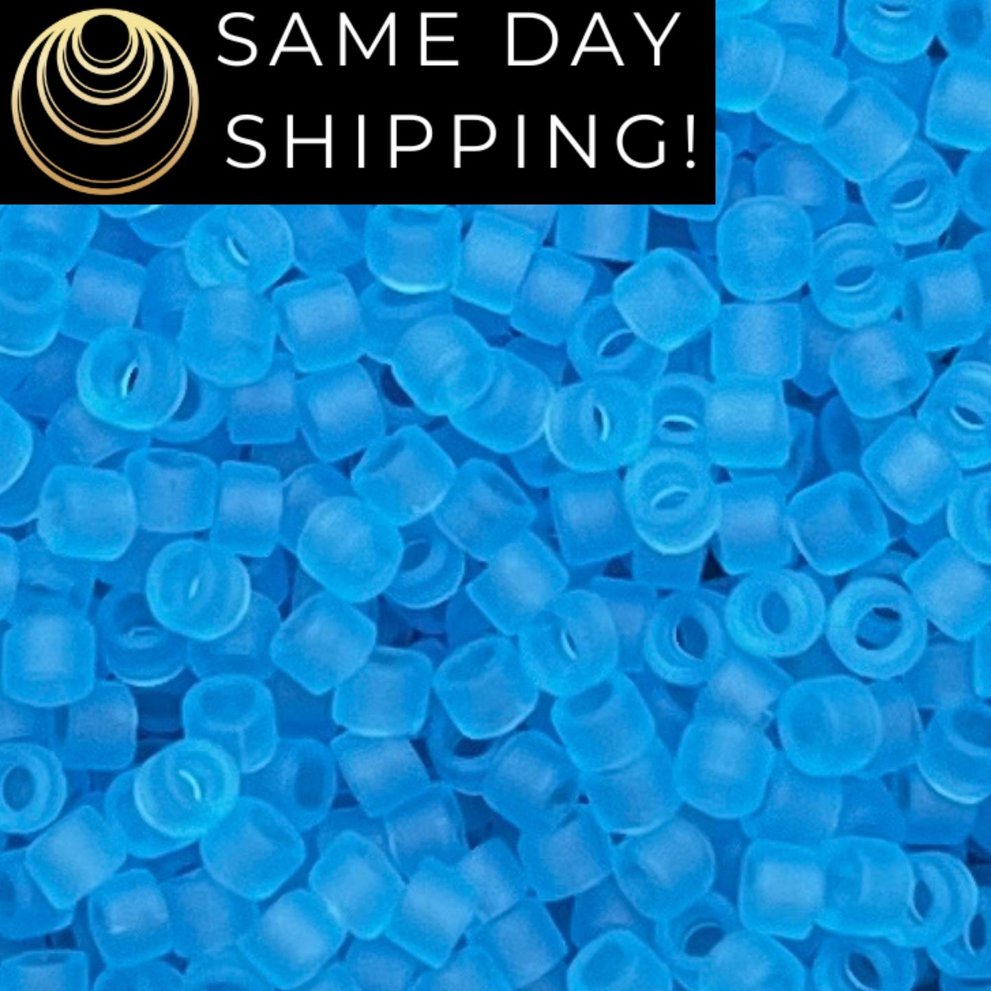 DB1269 (1 gram-20 grams) Miyuki Size 11/0 Delica Beads Matte Transparent Ocean Blue-Free Container! Same Day Shipping! See All Pictures!