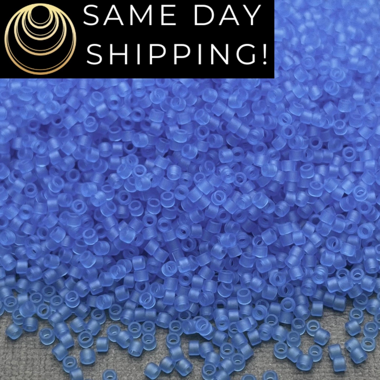 DB1270 (1 gram-20 grams) Miyuki Size 11/0 Delica Beads Matte Transparent Azure Blue-Free Container! Same Day Shipping!