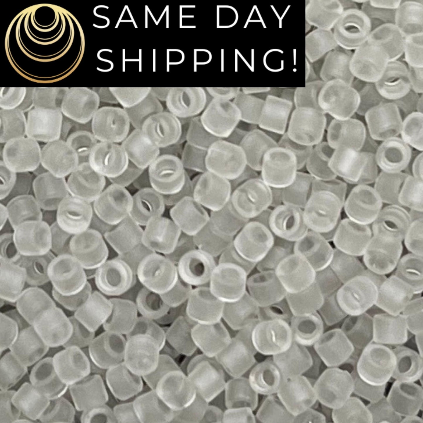 DB1271 (1 gram-20 grams) Miyuki Size 11/0 Delica Beads Matte Transparent Gray Mist-Free Container! Same Day Shipping!