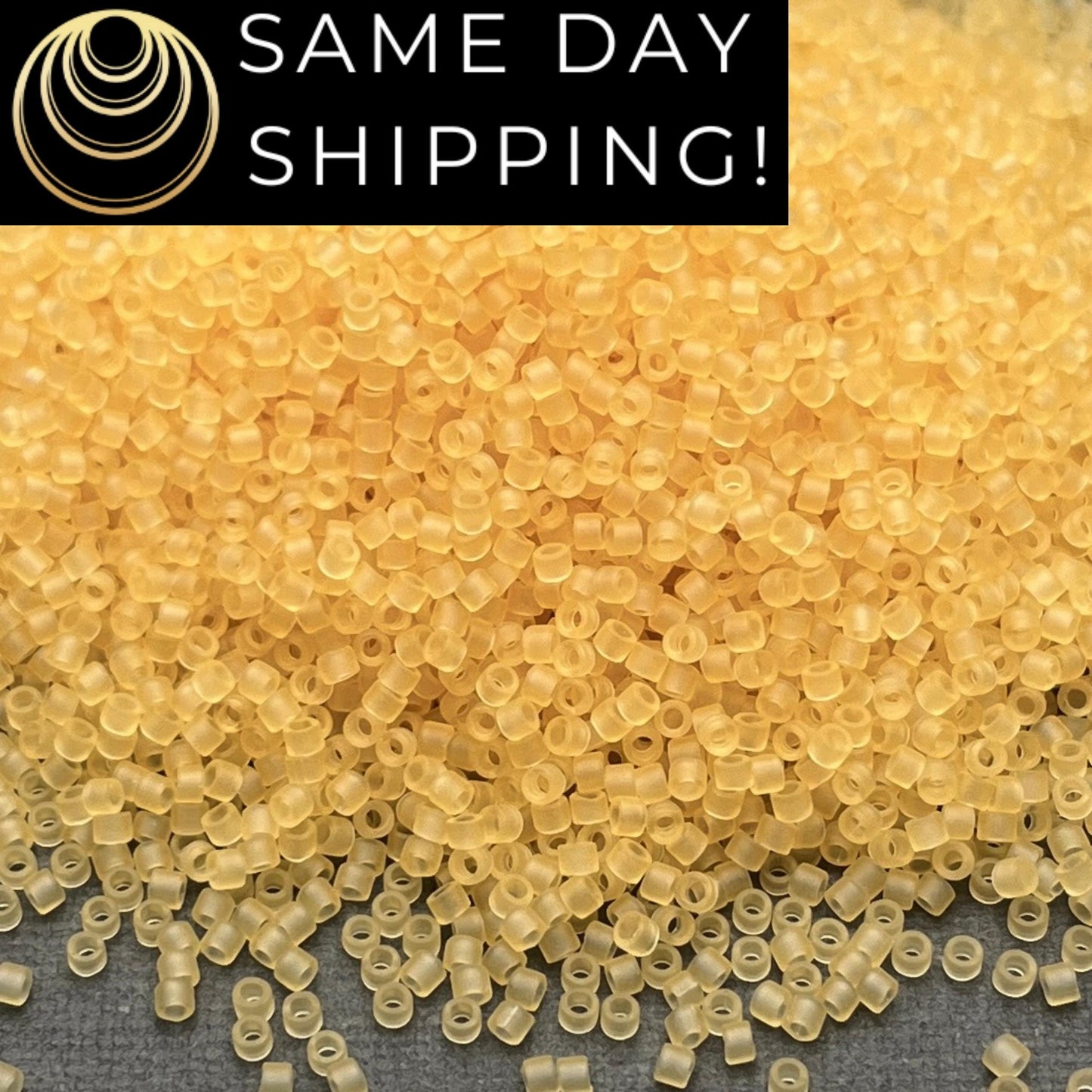 DB1272 (1 gram-20 grams) Miyuki Size 11/0 Delica Beads Transparent Matte Crystal Ivory-Free Container! Same Day Shipping!