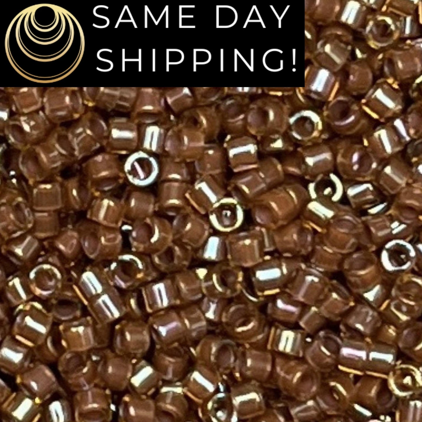 DB287 SAME DAY Shipping! 1 Gram-20 Grams Miyuki 11/0 Delica Beads Cinnamon Lined Topaz Luster -Free Container! DB0287 DB-287