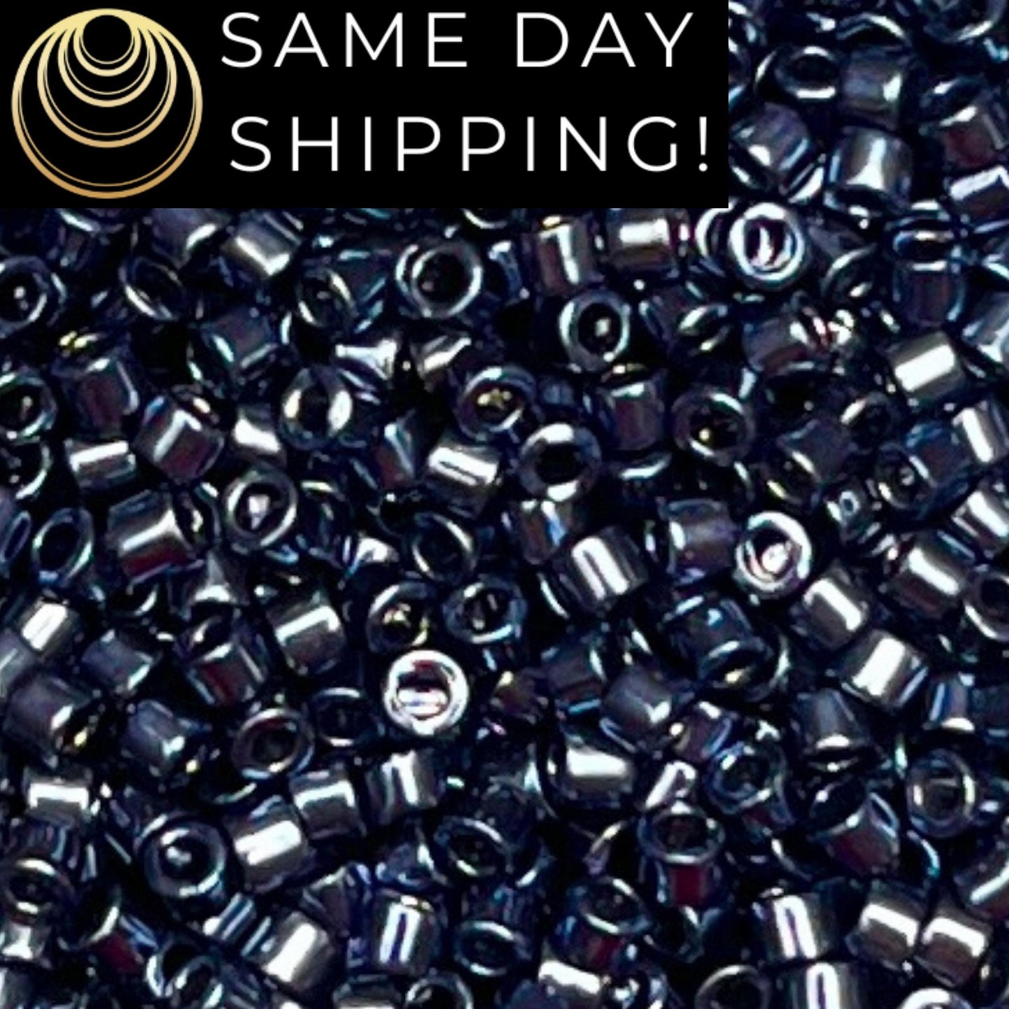 DB453 Same Day Shipping! 1 Gram-20 Grams Miyuki 11/0 Delica Beads Galvanized Gunmetal -Free Container! DB0453 DB-453