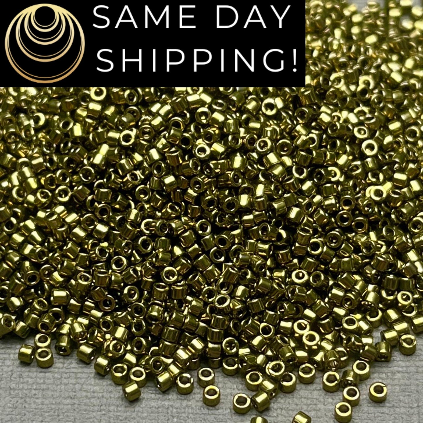 DB456 Same Day Shipping! 1 Gram-20 Grams Miyuki 11/0 Delica Beads Galvanized Olive -Free Container! DB0456 DB-456
