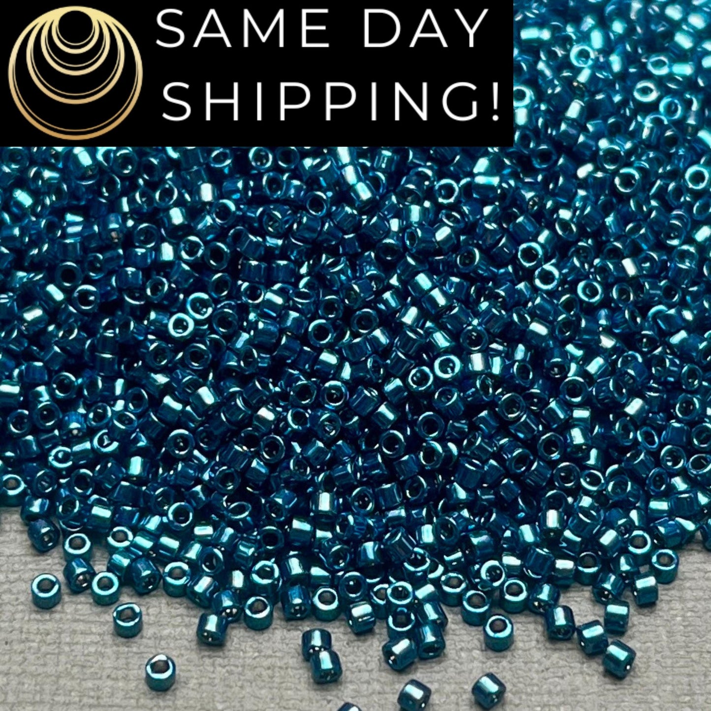 DB459 Same Day Shipping! 1 Gram-20 Grams Miyuki 11/0 Delica Beads Galvanized Midnight Aqua Blue -Free Container! DB0459 DB-459
