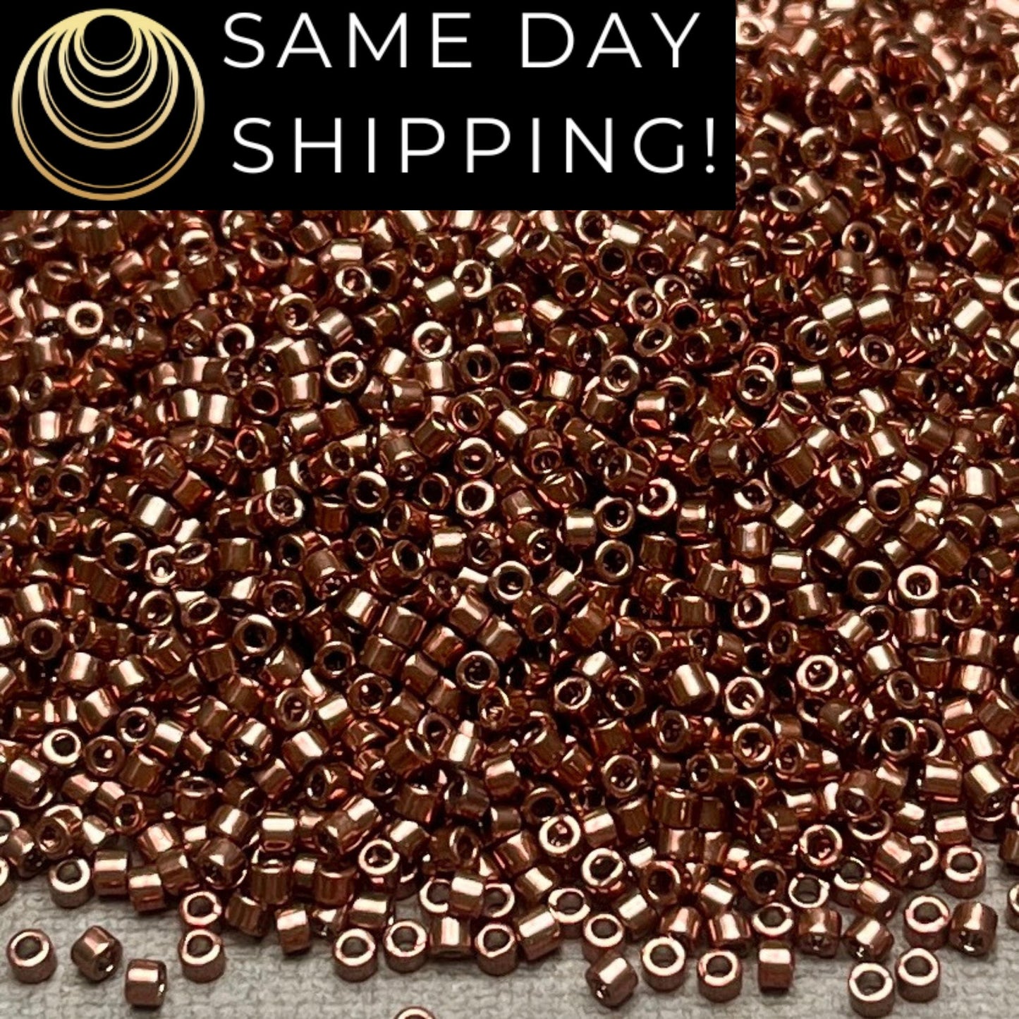 DB460 Same Day Shipping! 1 Gram-20 Grams Miyuki 11/0 Delica Beads Galvanized Cinnamon Brown -Free Container! DB-460 DB0460