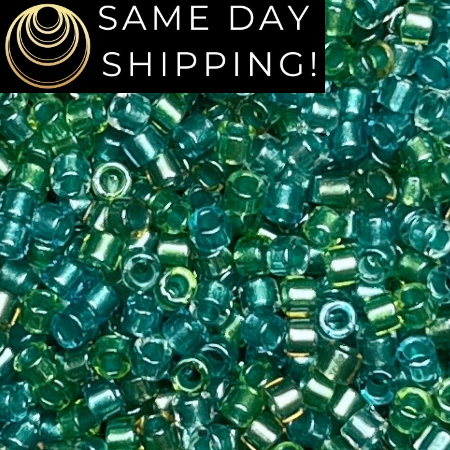 DB984 Same Day Shipping! 1 Gram-20 Grams Miyuki 11/0 Delica Beads Sparkling Lined Aqua Fresco Mix -Free Container! DB0984 DB-984