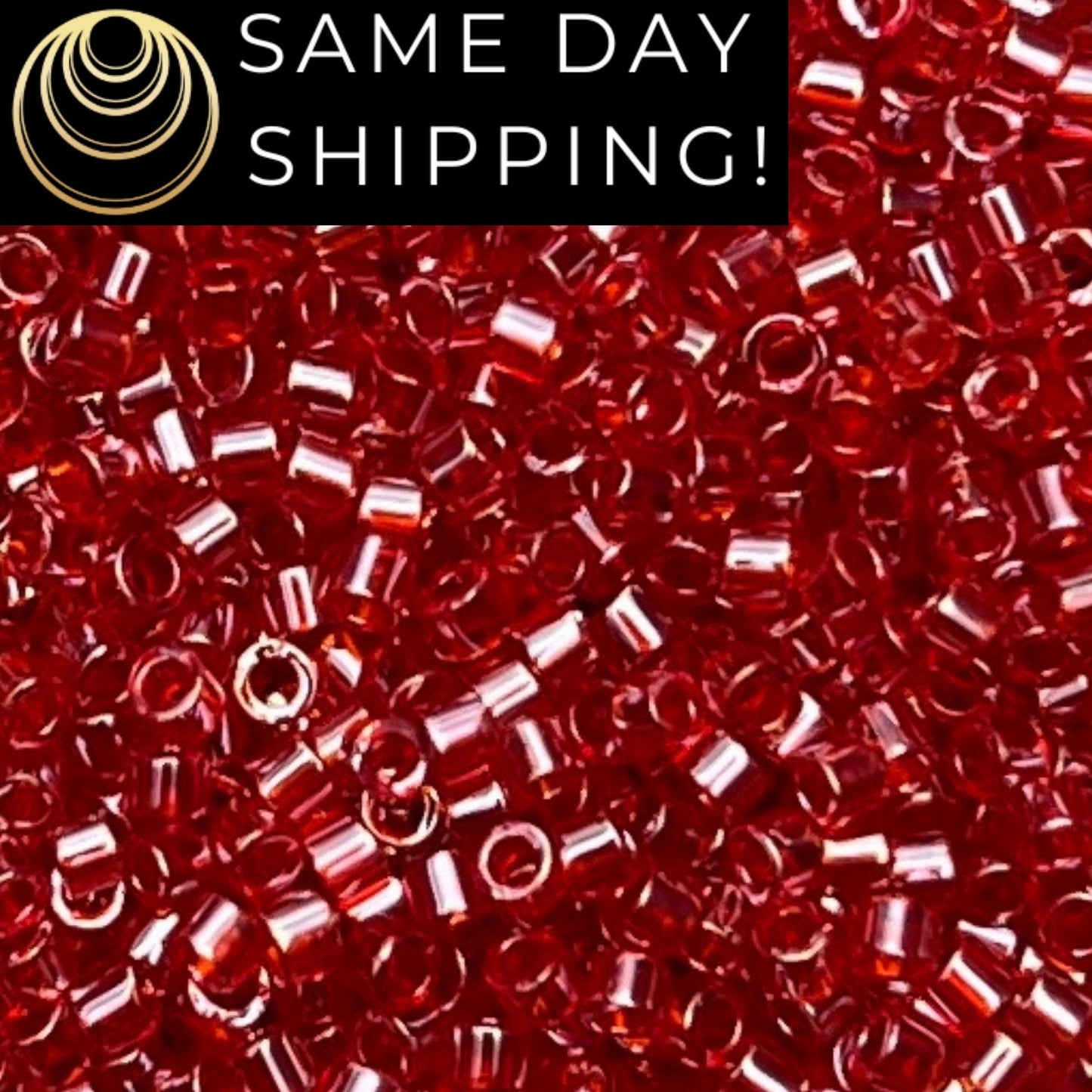 DB098 (1 gram-20 grams) Miyuki Size 11/0 Delica Beads Transparent Light Siam Luster-Free Container! Same Day Shipping!