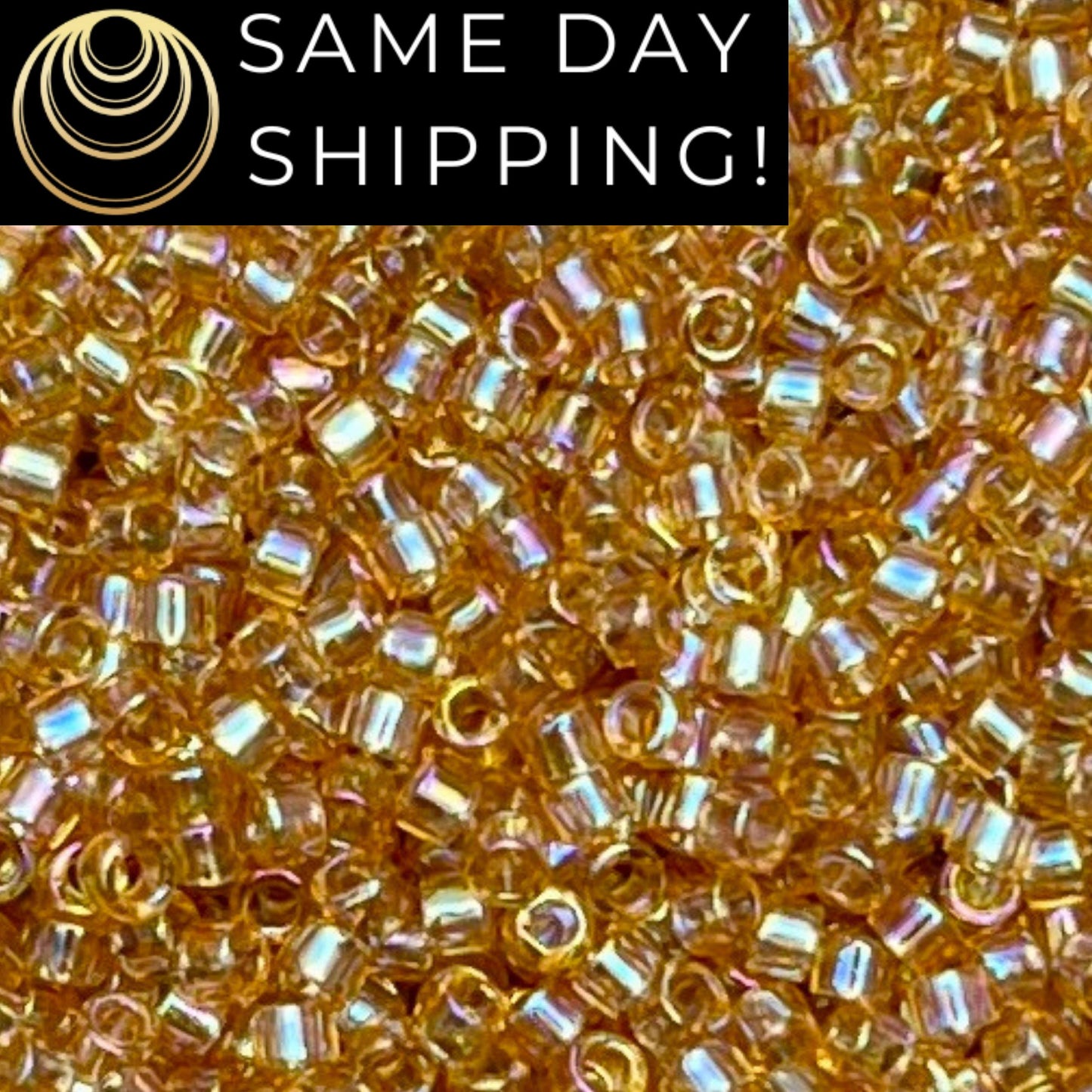 DB100 (1 gram-20 grams) Miyuki Size 11/0 Delica Beads Transparent Light Topaz AB-Free Container! Same Day Shipping!