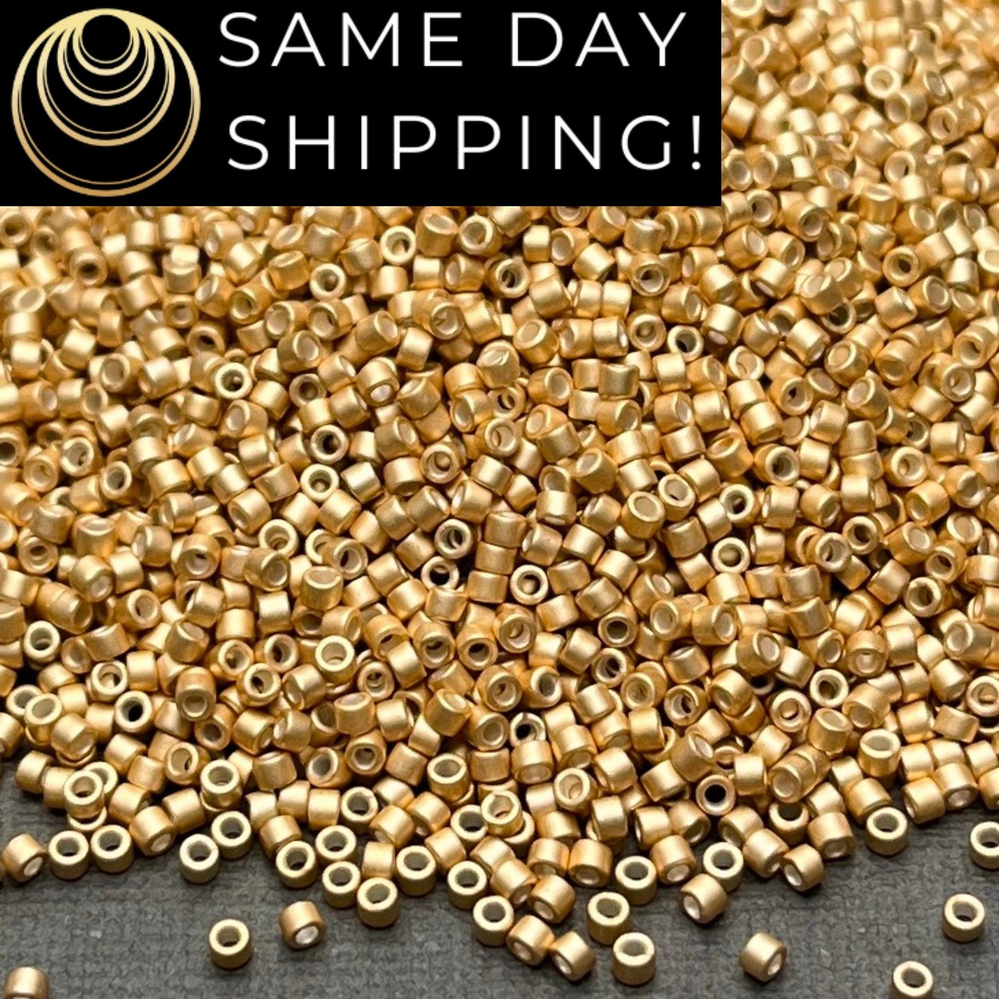 DB1153 (1 gram-20 grams) Miyuki Size 11/0 Delica Beads Galvanized Semi-Matte Honey Gold-Free Container! Same Day Shipping!
