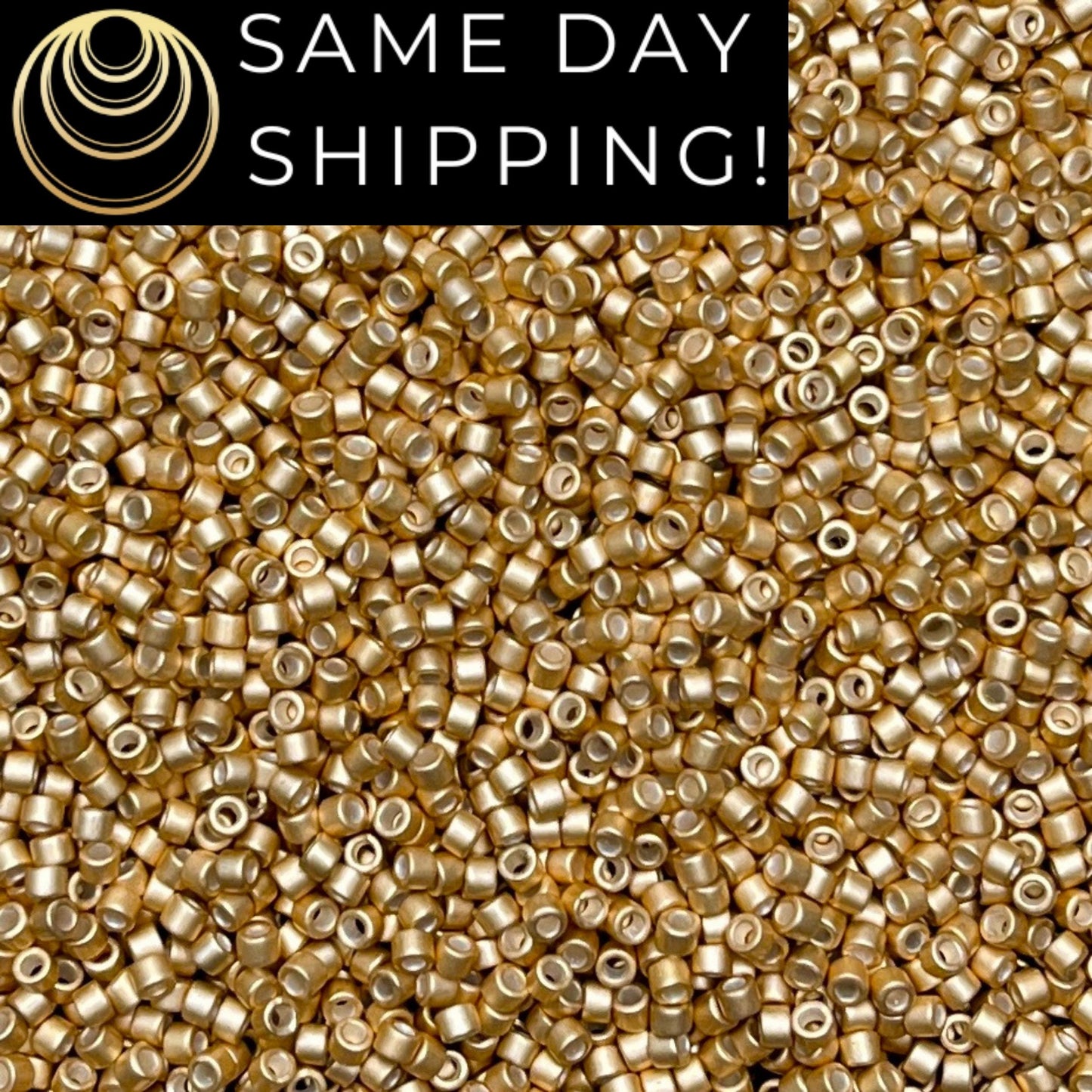 DB1153 (1 gram-20 grams) Miyuki Size 11/0 Delica Beads Galvanized Semi-Matte Honey Gold-Free Container! Same Day Shipping!