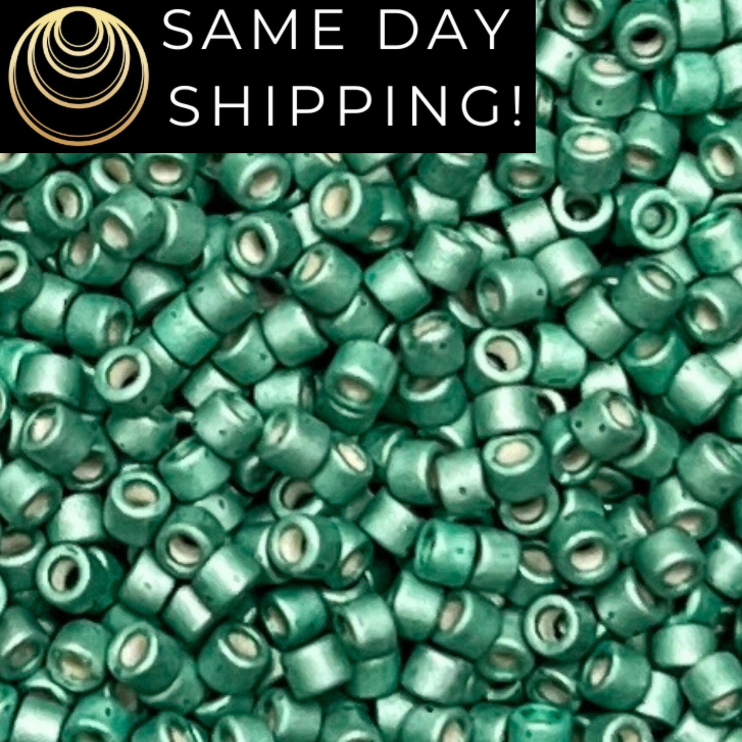 DB1171 (1 gram-20 grams) Miyuki Size 11/0 Delica Beads Galvanized Matte Dark Mint Green-Free Container! Same Day Shipping!