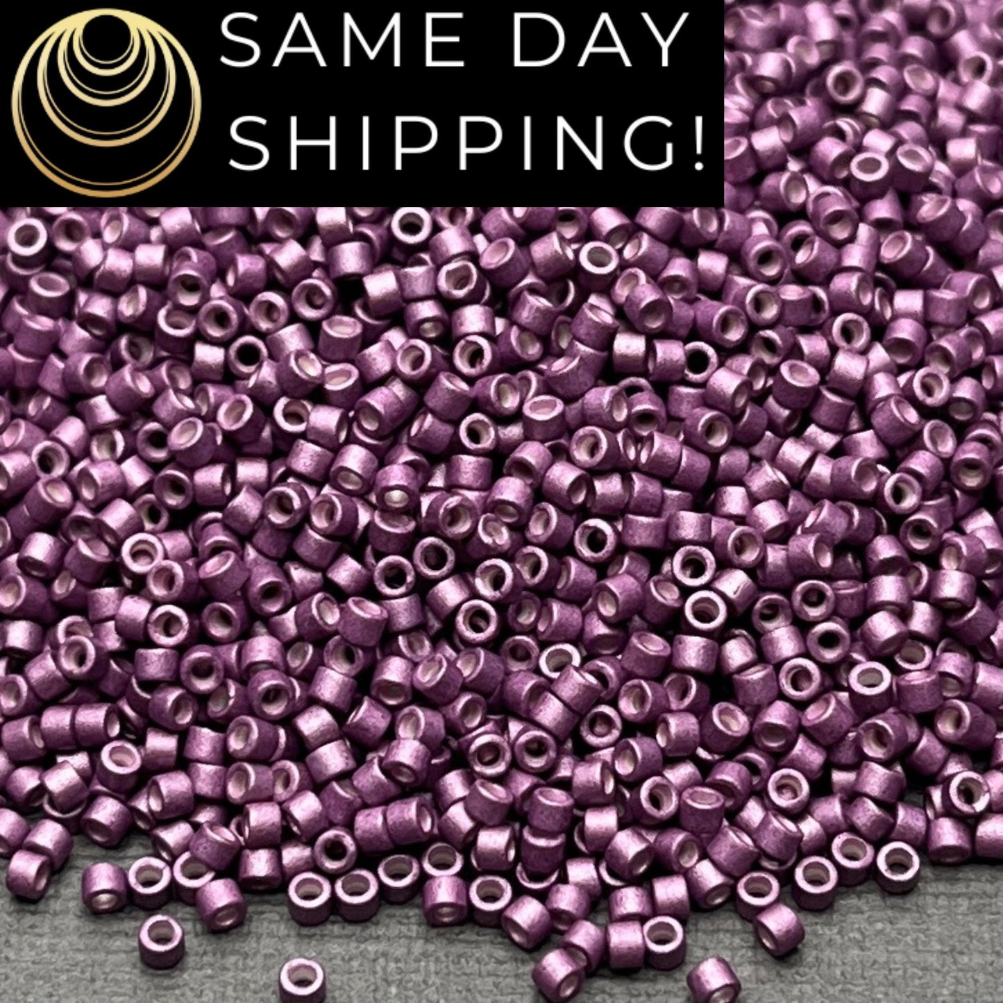 DB1173 (1 gram-20 grams) Miyuki Size 11/0 Delica Beads Galvanized Matte Magenta-Free Container! Same Day Shipping!