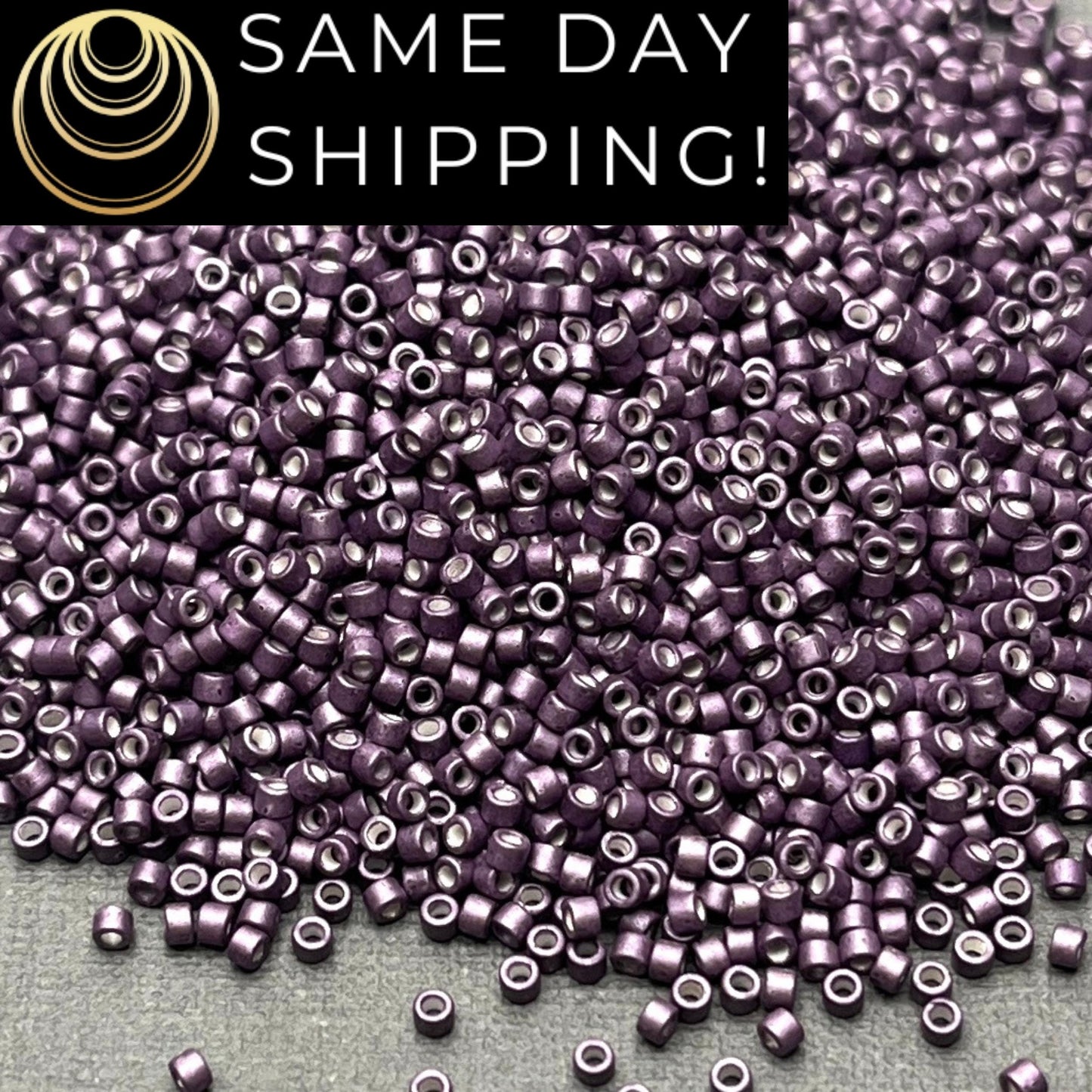 DB1174 (1 gram-20 grams) Miyuki Size 11/0 Delica Beads Galvanized Matte Eggplant-Free Container! Same Day Shipping!