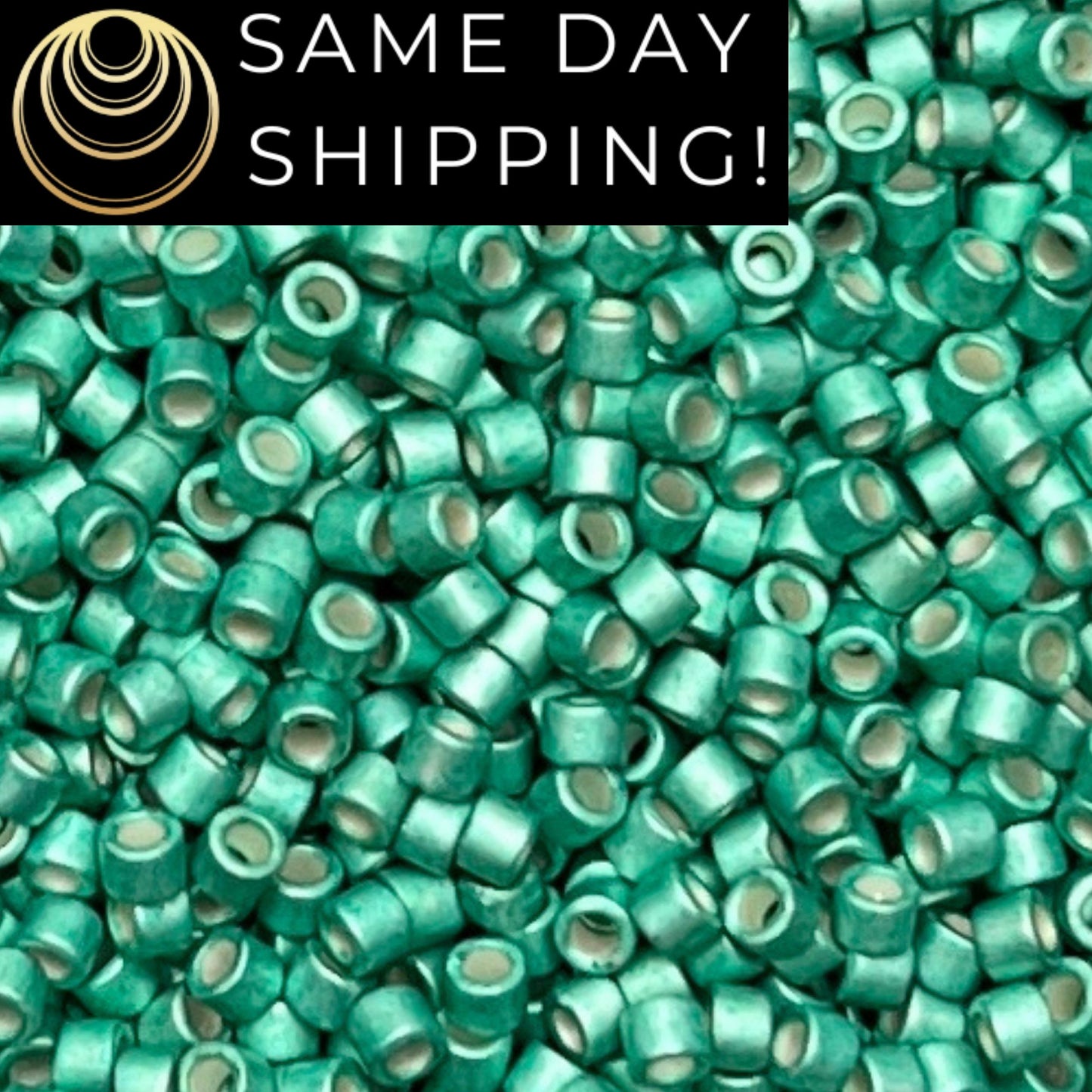 DB1182 (1 gram-20 grams) Miyuki Size 11/0 Delica Beads Matte Galvanized Dark Mint Green-Free Container! Same Day Shipping!