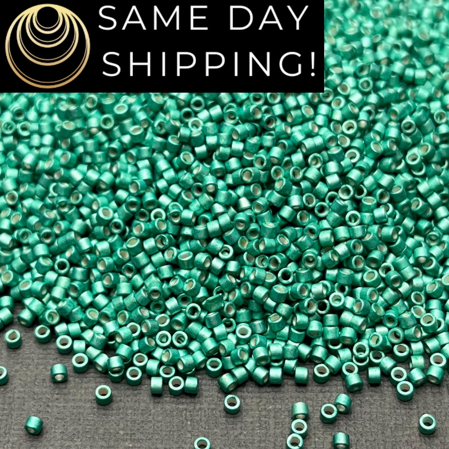 DB1182 (1 gram-20 grams) Miyuki Size 11/0 Delica Beads Matte Galvanized Dark Mint Green-Free Container! Same Day Shipping!