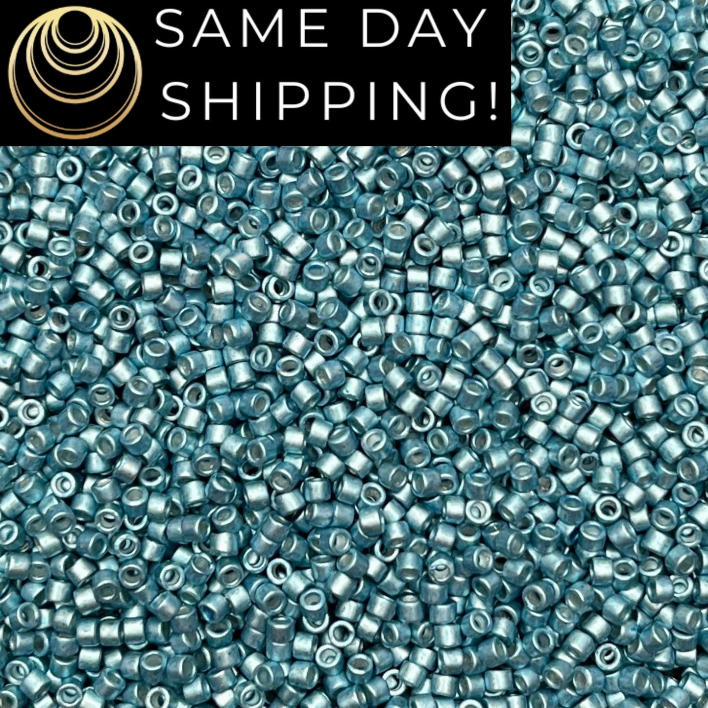 DB1183 (1 gram-20 grams) Miyuki Size 11/0 Delica Beads Galvanized Semi-Matte Dark Aqua-Free Container! Same Day Shipping!