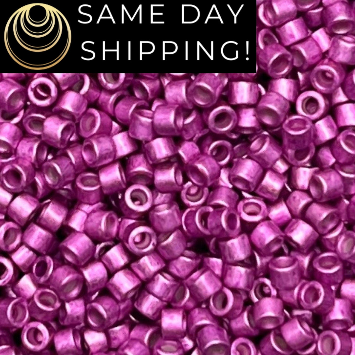 DB1184 (1 gram-20 grams) Miyuki Size 11/0 Delica Beads Galvanized Semi-Matte Magenta-Free Container! Same Day Shipping!