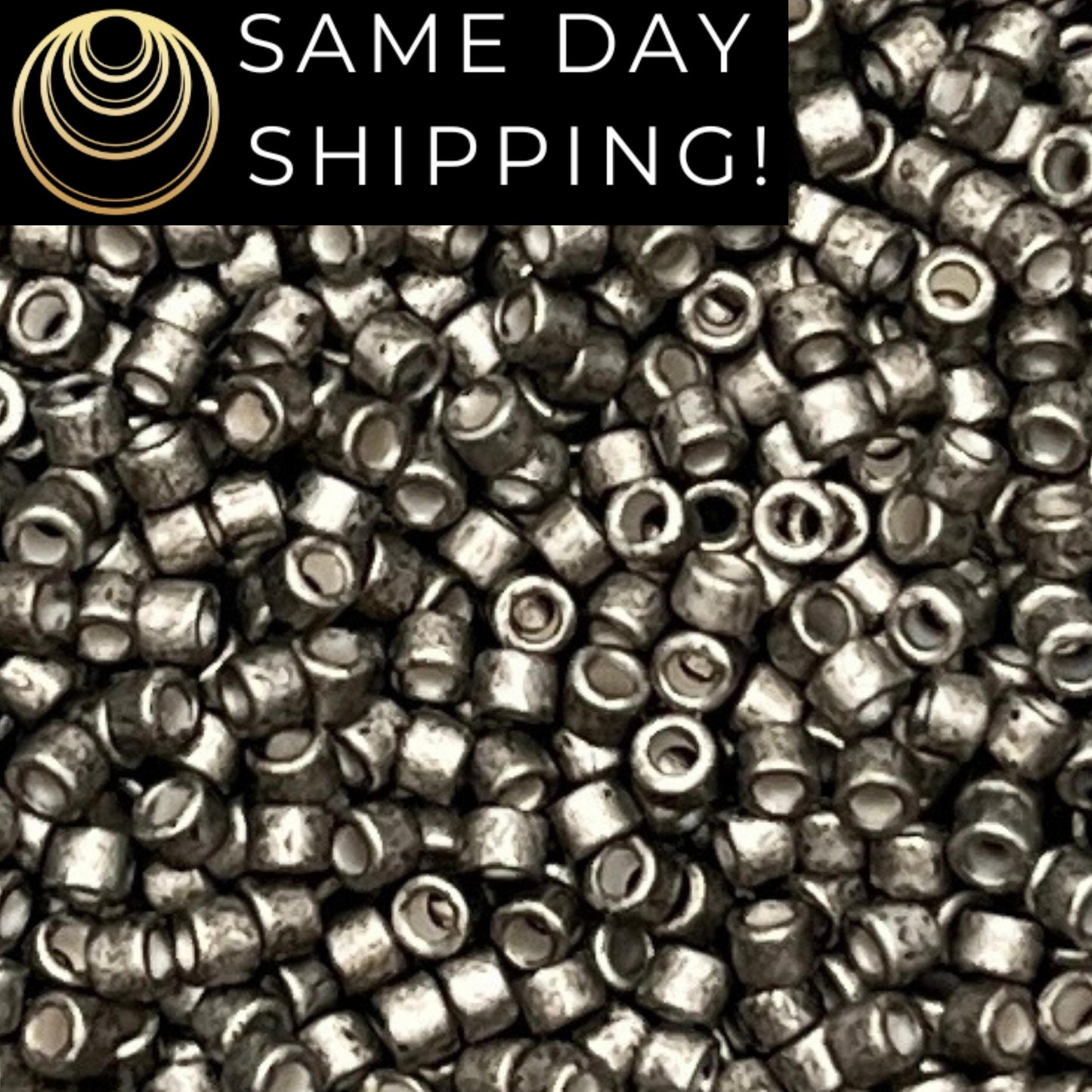 DB1186 (1 gram-20 grams) Miyuki Size 11/0 Delica Beads Galvanized Semi-Matte Graphite-Free Container! Same Day Shipping!