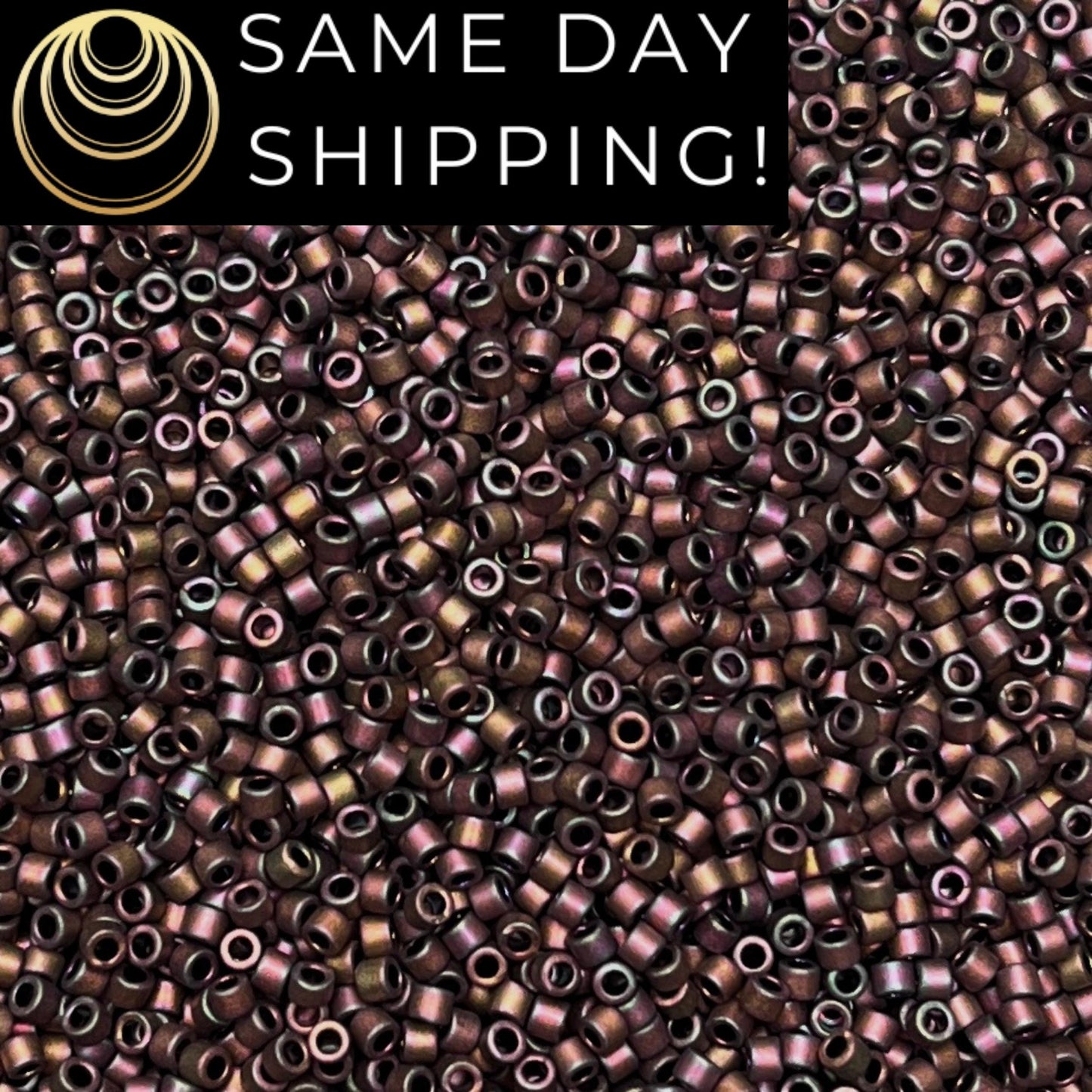 DB1056 (1 gram-20 grams) Miyuki Size 11/0 Delica Beads Metallic Taupe Gold Iris-Free Container! Same Day Shipping!