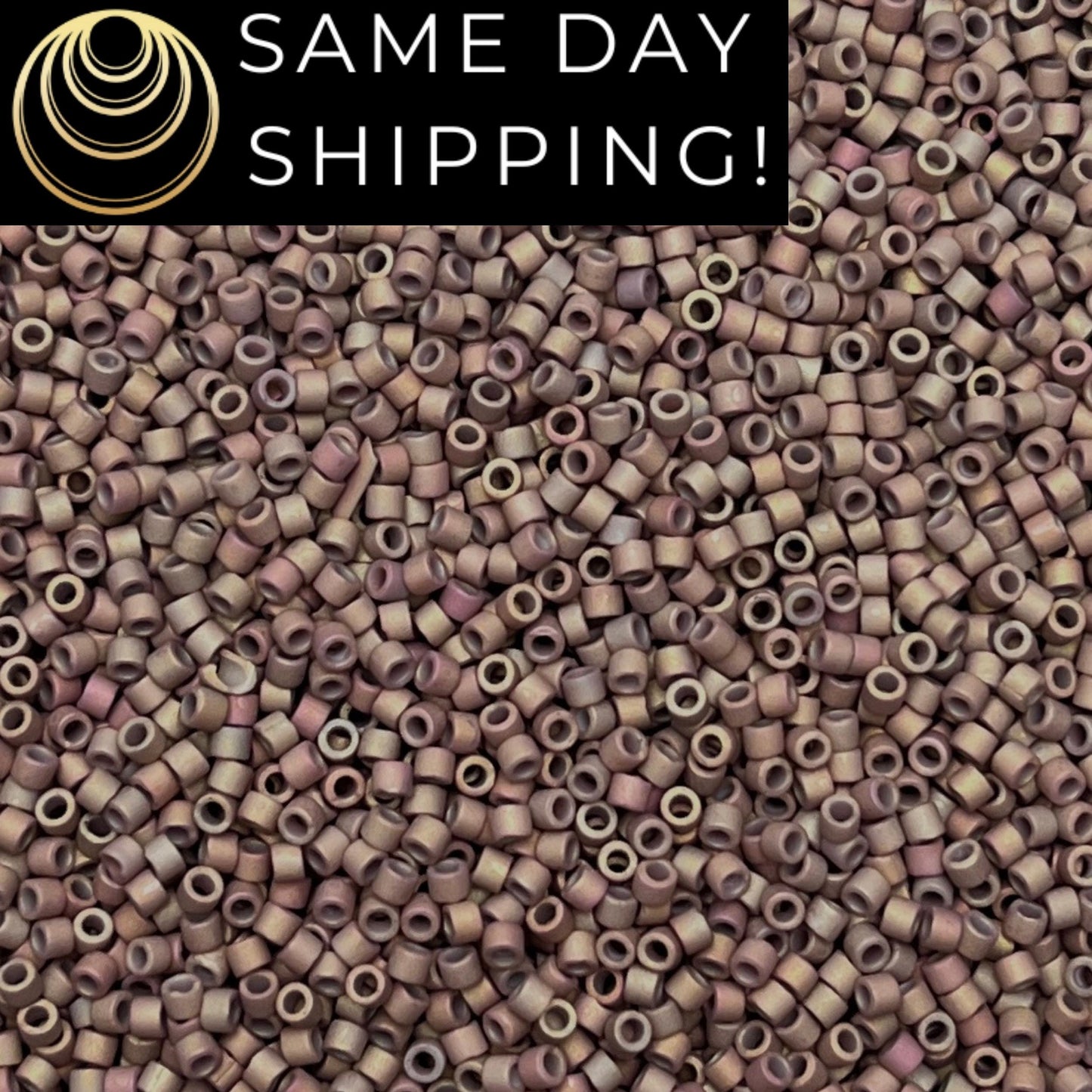 DB1061 (1 gram-20 grams) Miyuki Size 11/0 Delica Beads Metallic Dusky Clay AB-Free Container! Same Day Shipping!