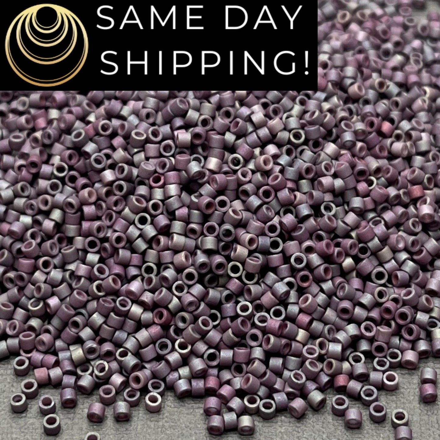 DB1062 (1 gram-20 grams) Miyuki Size 11/0 Delica Beads Metallic Purple Sage Gold Iris-Free Container! Same Day Shipping!