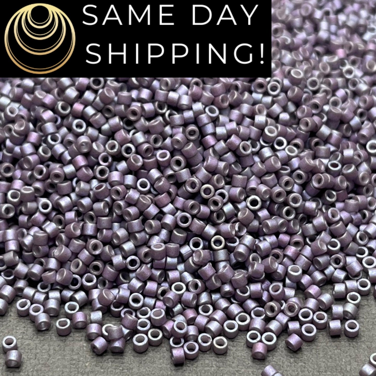 DB1065 (1 gram-20 grams) Miyuki Size 11/0 Delica Beads Metallic Wisteria Gold Iris-Free Container! Same Day Shipping!