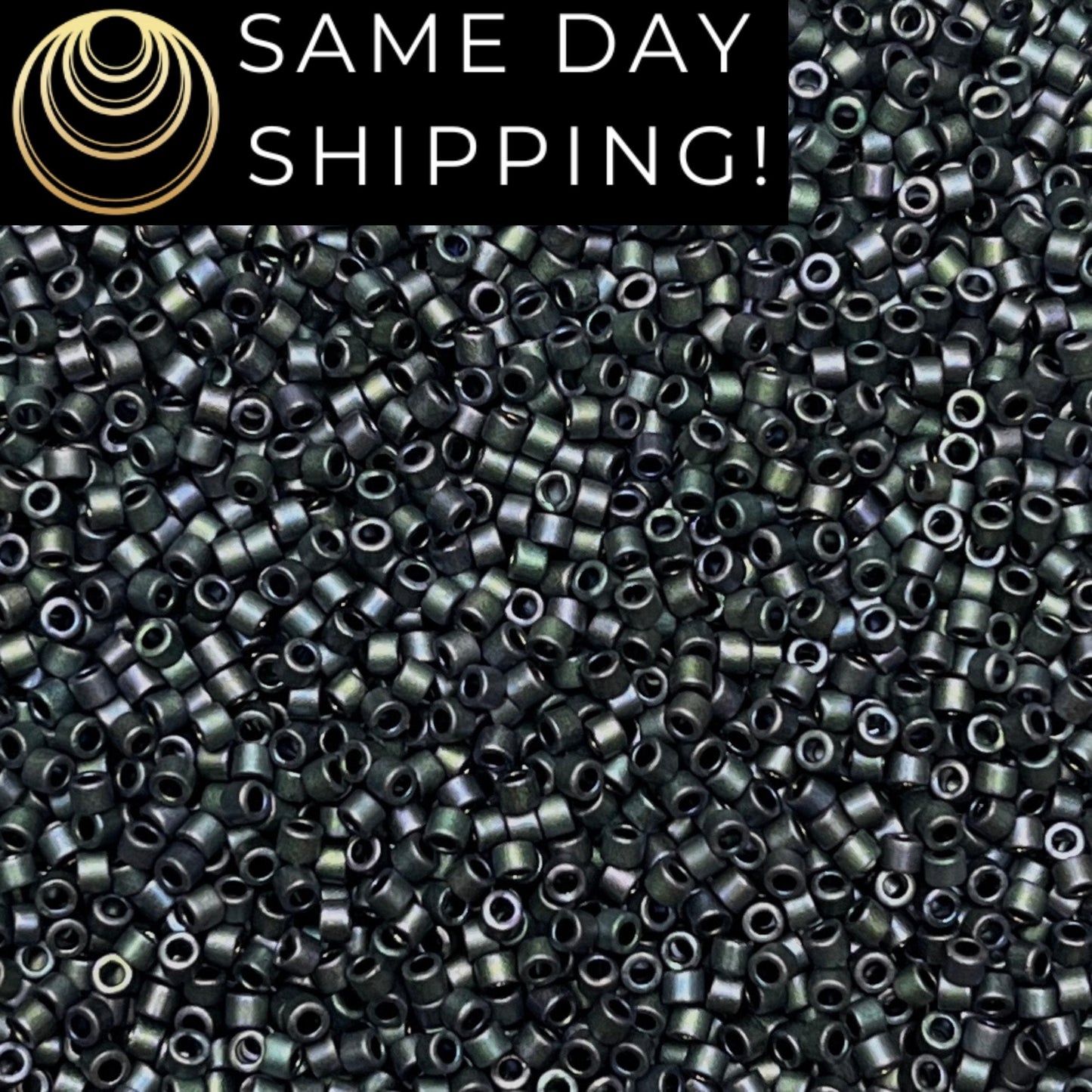 DB1053 (1 gram-20 grams) Miyuki Size 11/0 Delica Beads Metallic Plum Emerald Gold Iris-Free Container! Same Day Shipping!