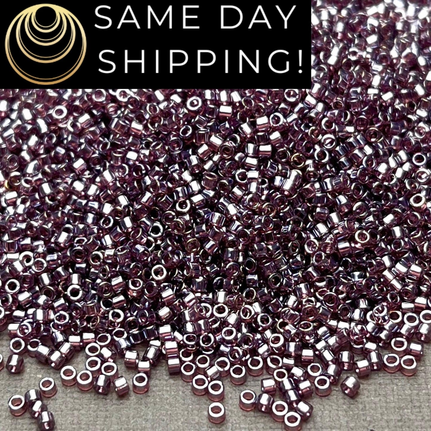DB1224 (1 gram-20 grams) Miyuki Size 11/0 Delica Beads Transparent Mauve Luster-Free Container! Same Day Shipping!