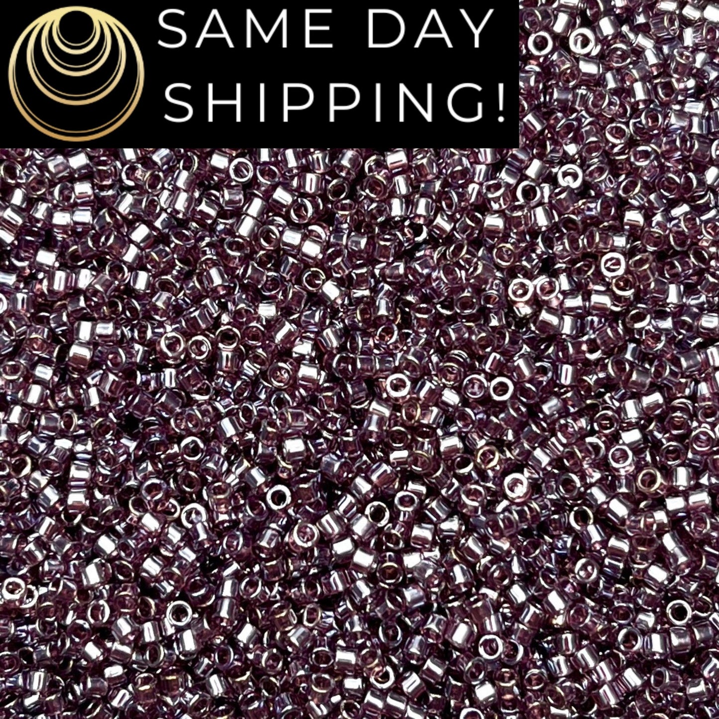 DB1224 (1 gram-20 grams) Miyuki Size 11/0 Delica Beads Transparent Mauve Luster-Free Container! Same Day Shipping!