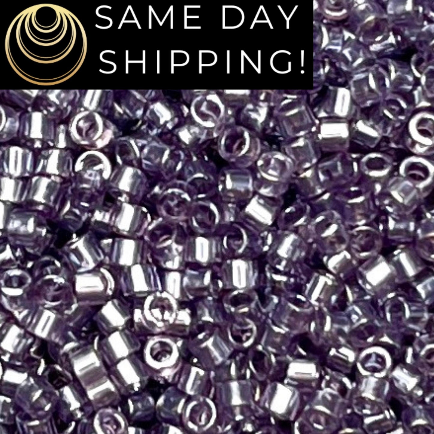 DB1225 (1 gram-20 grams) Miyuki Size 11/0 Delica Beads Transparent Amethyst Luster-Free Container! Same Day Shipping!