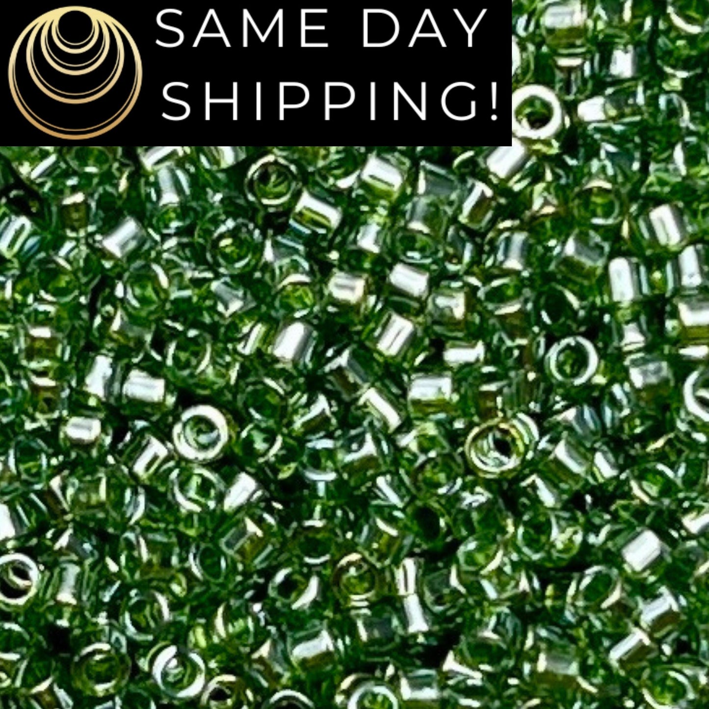 DB1227 (1 gram-20 grams) Miyuki Size 11/0 Delica Beads Transparent Olive Luster-Free Container! Same Day Shipping!