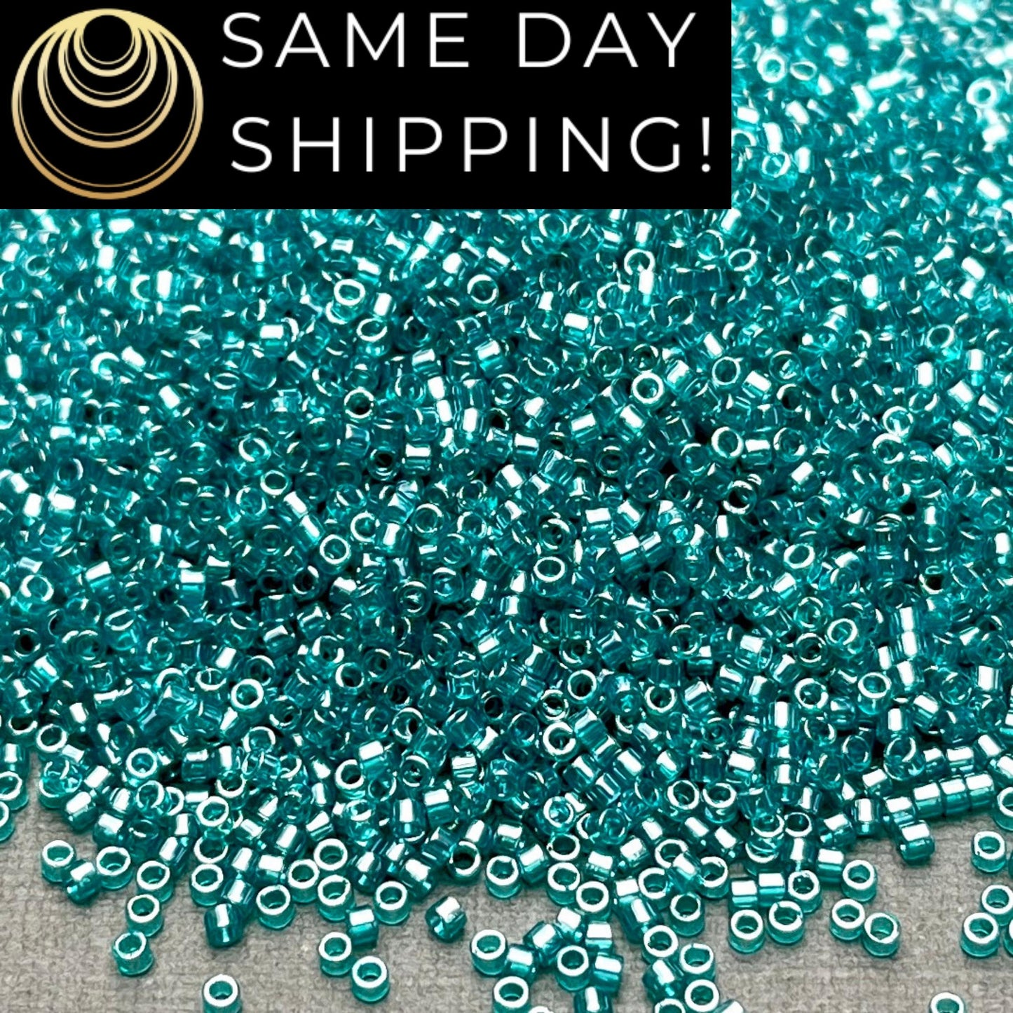 DB1228 (1 gram-20 grams) Miyuki Size 11/0 Delica Beads Transparent Caribbean Teal Luster-Free Container! Same Day Shipping!