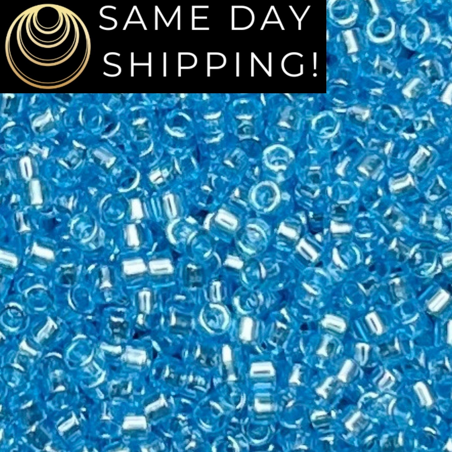 DB1229 (1 gram-20 grams) Miyuki Size 11/0 Delica Beads Transparent Ocean Blue Luster-Free Container! Same Day Shipping!