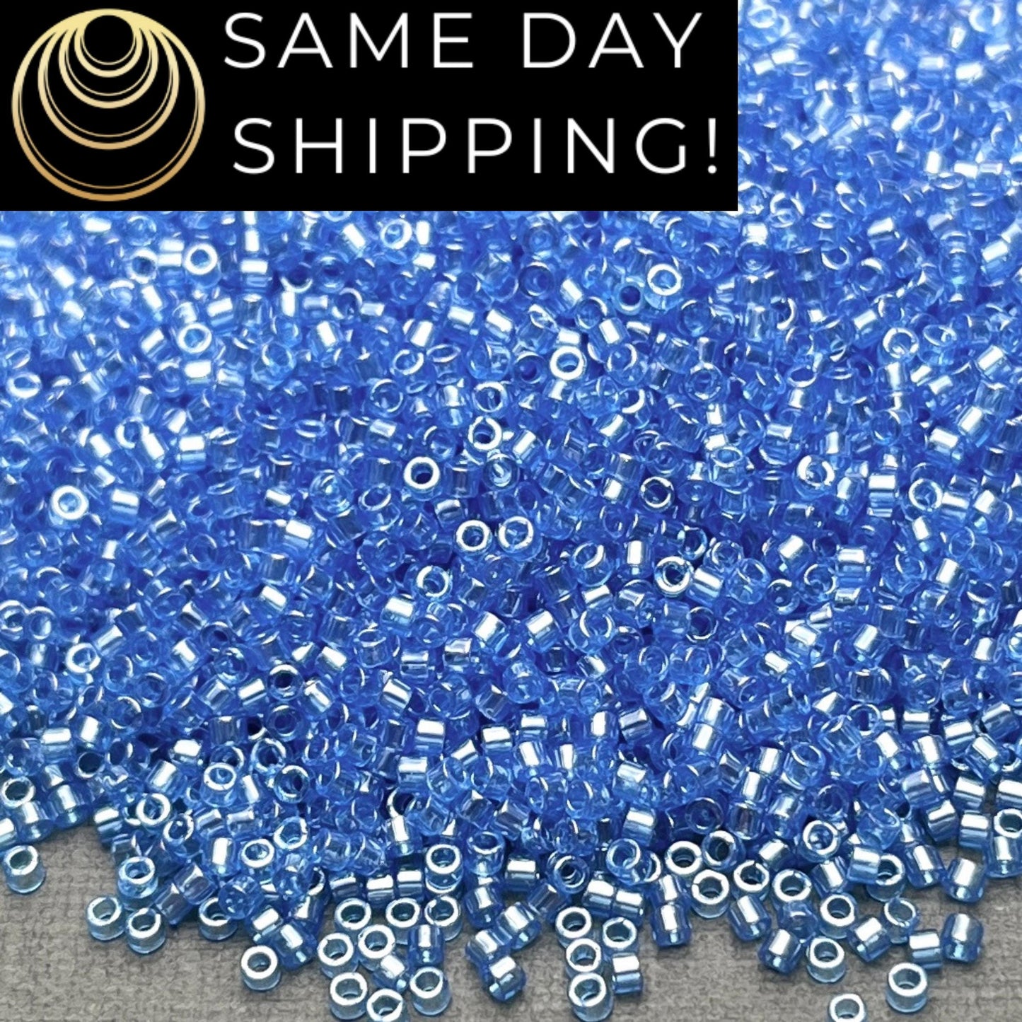 DB1230 (1 gram-20 grams) Miyuki Size 11/0 Delica Beads Transparent Azure Luster-Free Container! Same Day Shipping!