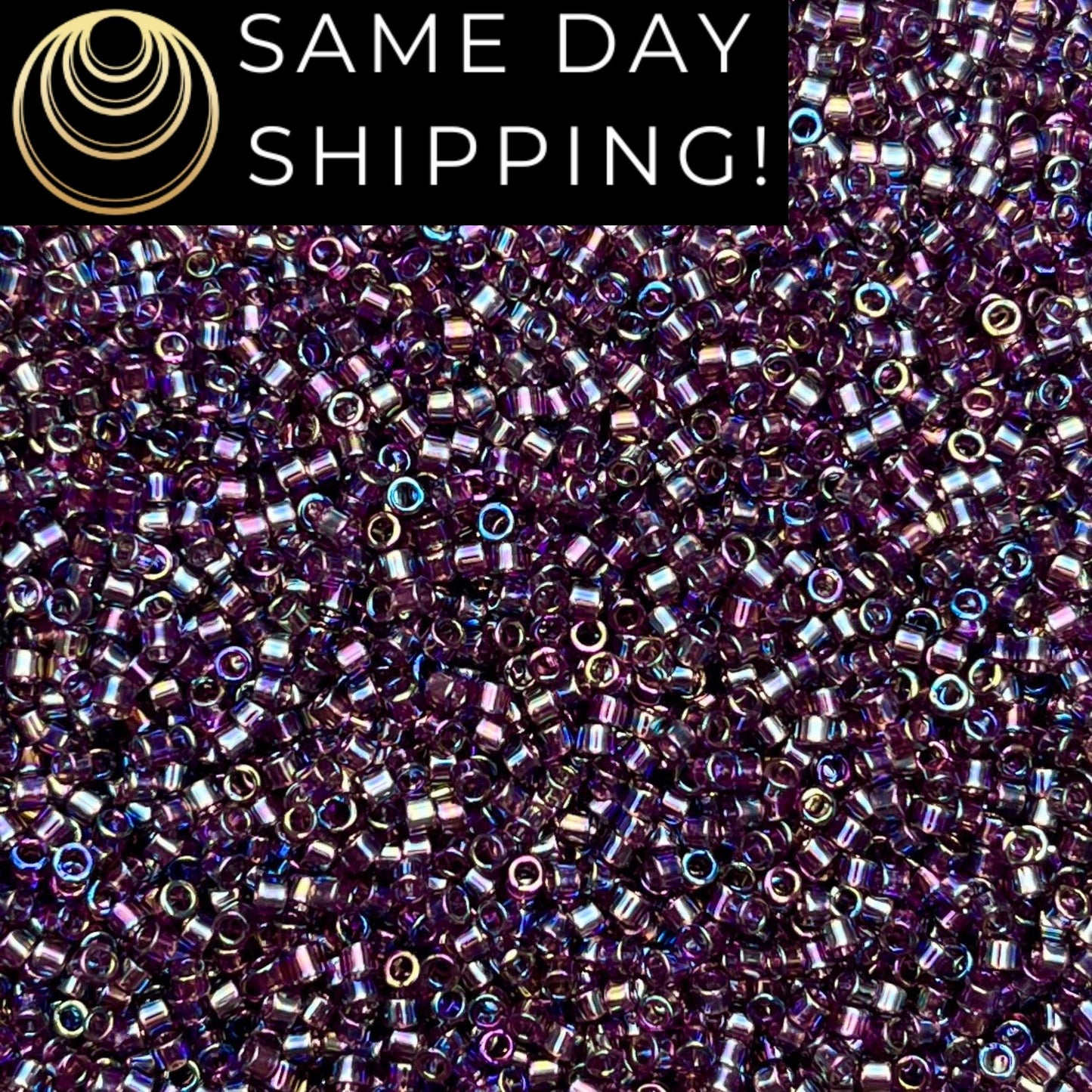 DB1244 (1 gram-20 grams) Miyuki Size 11/0 Delica Beads Transparent Mauve AB-Free Container! Same Day Shipping!