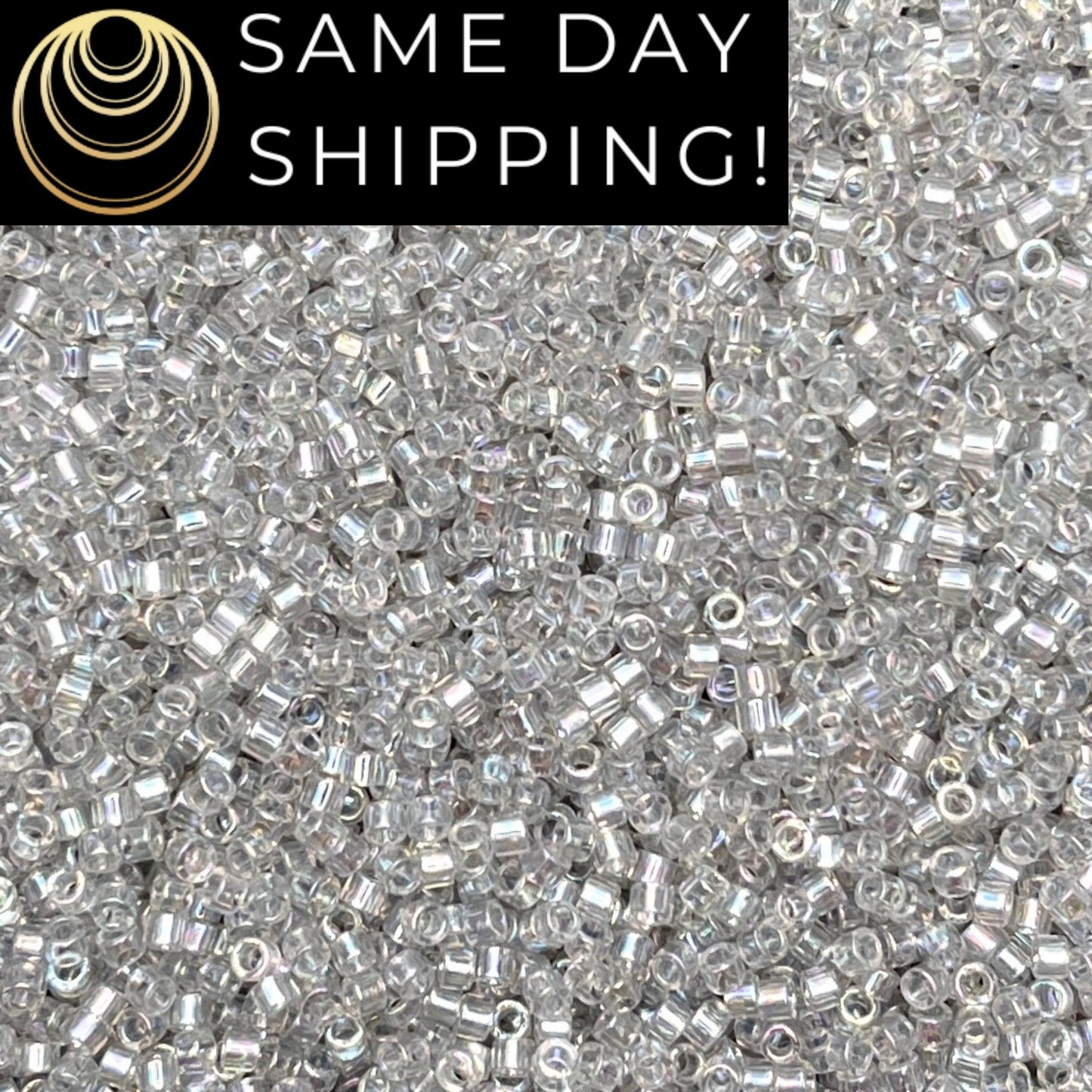 DB1251 (1 gram-20 grams) Miyuki Size 11/0 Delica Beads Transparent Gray Mist AB-Free Container! Same Day Shipping!