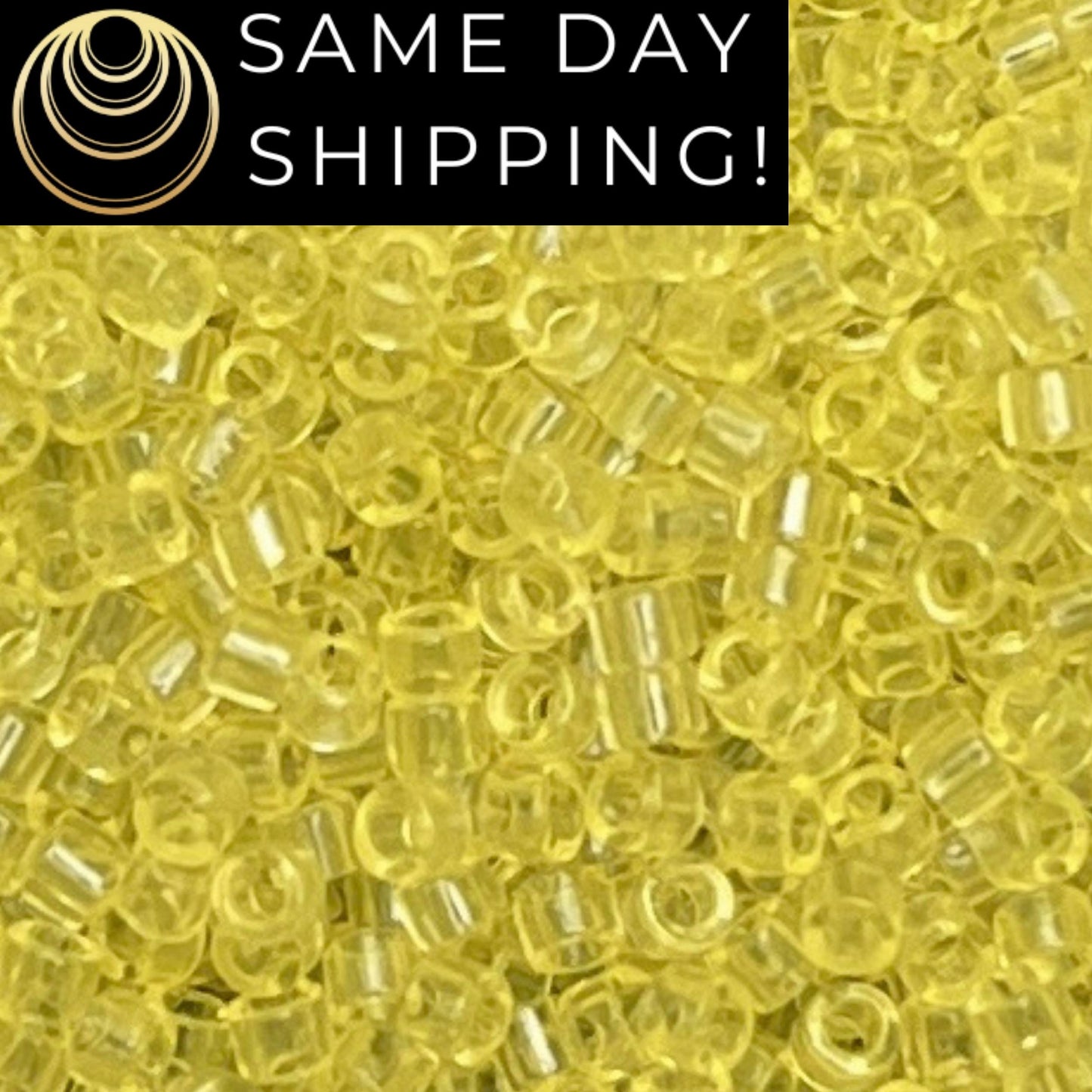 DB1401 (1 gram-20 grams) Miyuki Size 11/0 Delica Beads Transparent Pale Yellow-Free Container! Same Day Shipping!