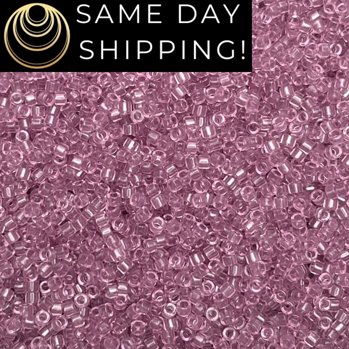 DB1403 (1 gram-20 grams) Miyuki Size 11/0 Delica Beads Transparent Pale Orchid-Free Container! Same Day Shipping!