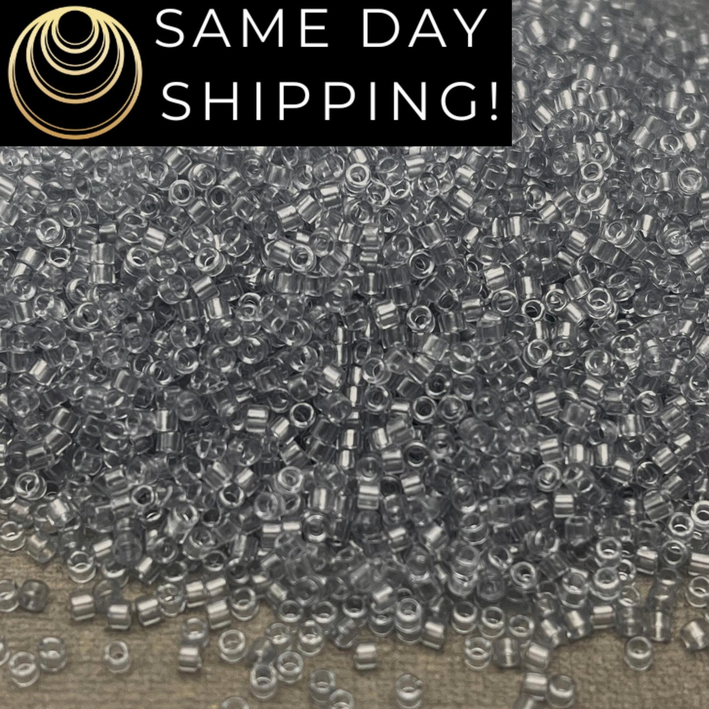 DB1406 (1 gram-20 grams) Miyuki Size 11/0 Delica Beads Transparent Pale Gray-Free Container! Same Day Shipping!